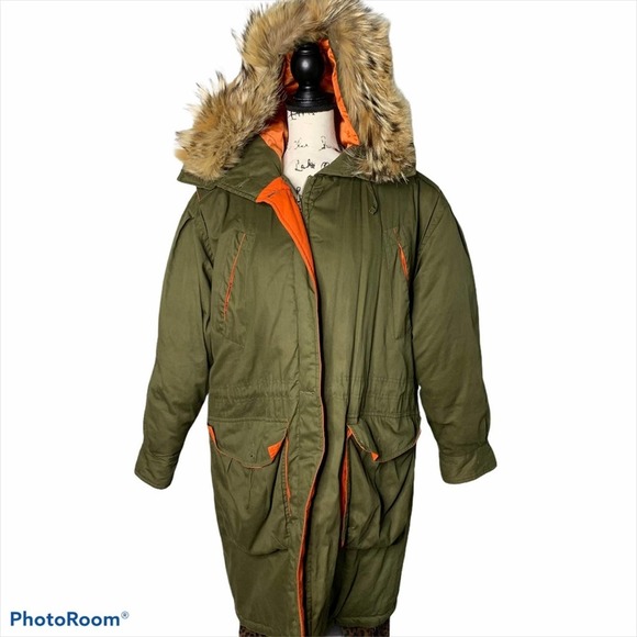 Gallery green duck down hood‎ utility field jacket - Picture 1 of 12